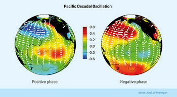 Muster der dekadischen Klimaschwankung, © JISAO, U. Washington