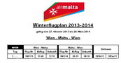 Winterflugplan Air Malta - Österreich